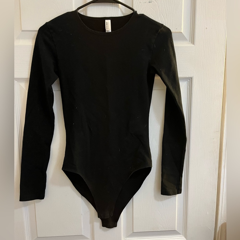 American Apparel Long Sleeve Black Body Suit Size Small